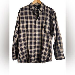 Burberry Men’s Plaid Shirt – Black, Red & Tan